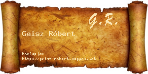 Geisz Róbert névjegykártya